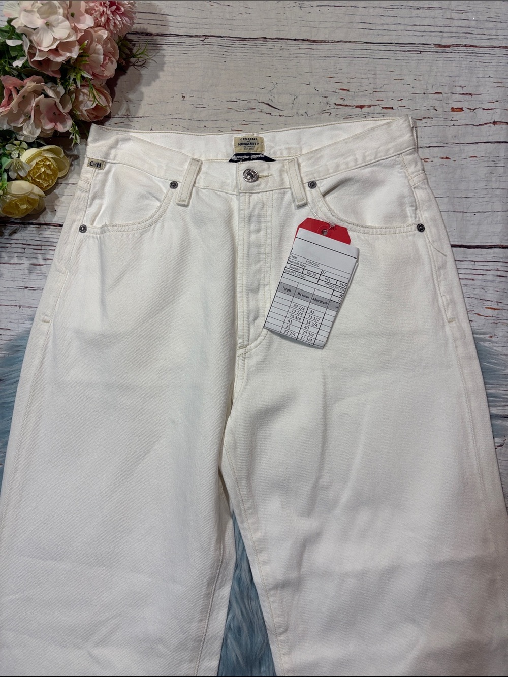 NWOT Citizens of Humanity Annina 30": Soft White Trouser Straight Leg Jeans - Picture 6 of 10